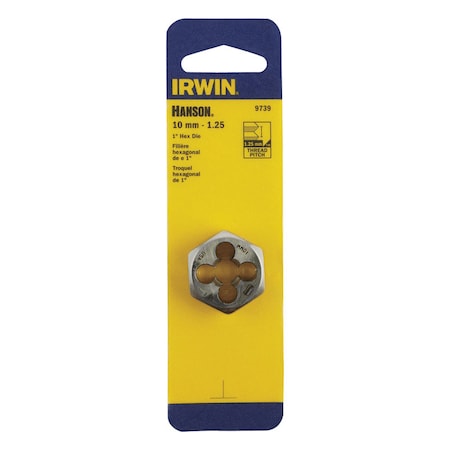 Irwin Irwin Hanson High Carbon Steel Metric Hexagon Die 10 - 1.25 mm 1 pc 9739